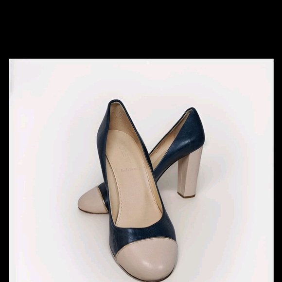 J. Crew Women's Navy and Cream Heels - Picture 9 of 10